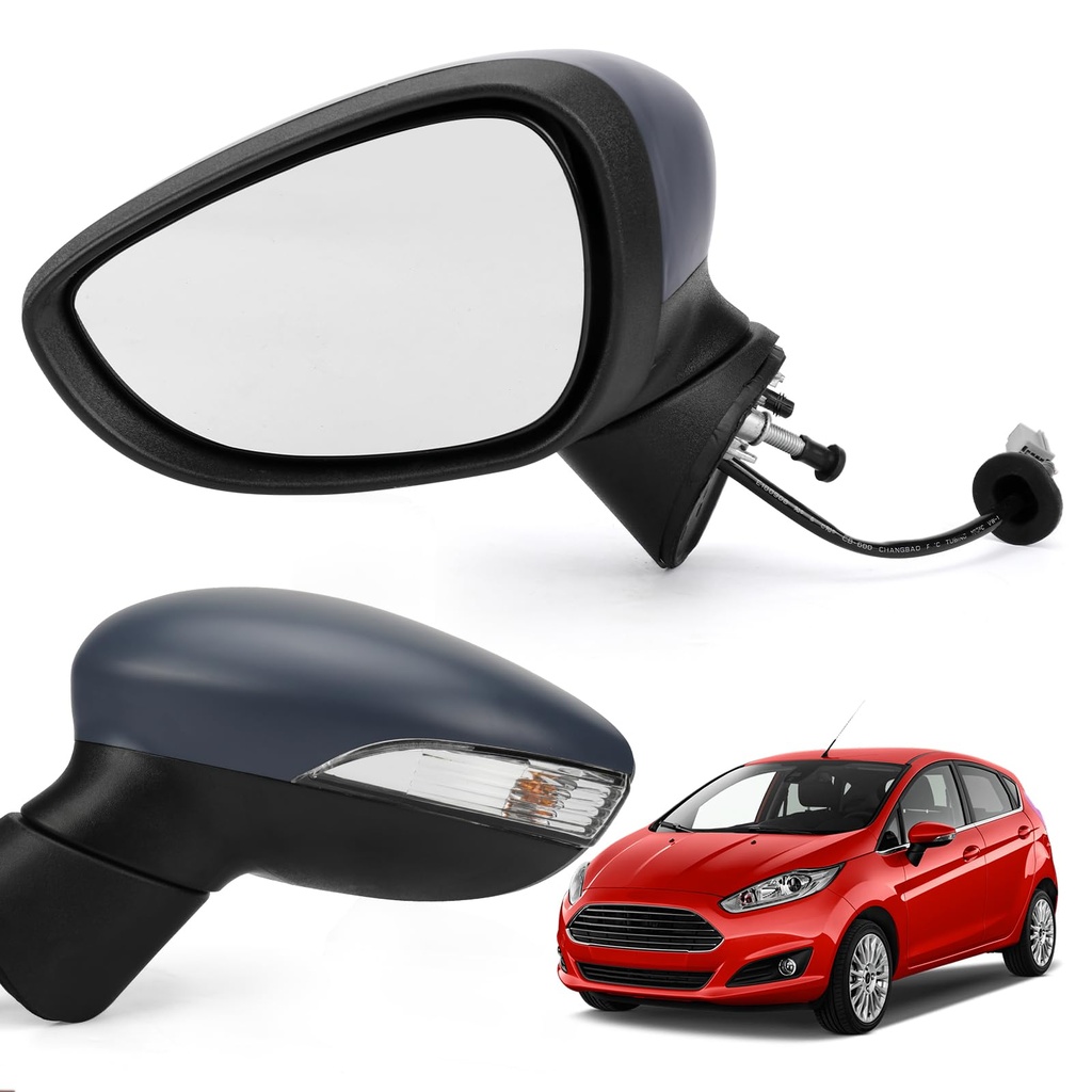 Door Wing Mirror Assembly Left Side for Ford Fiesta MK7 2013-2017, with Indicator Light, El