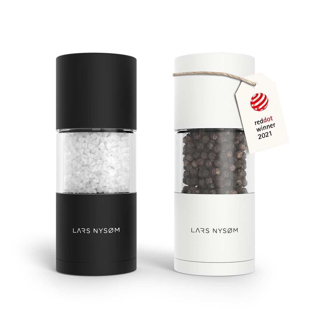LARS NYS?Ã¿M Salt and Pepper Grinder Set, Manual Salt and Pepper Mills with Adjustable Ceram