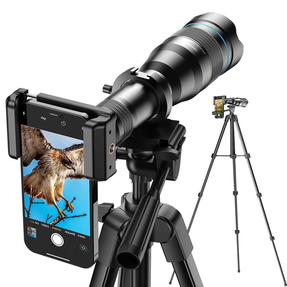 APEXEL High Power 60X Telephoto Lens for iphone,Phone Camera Lens with Shutter&Tripod for Mo
