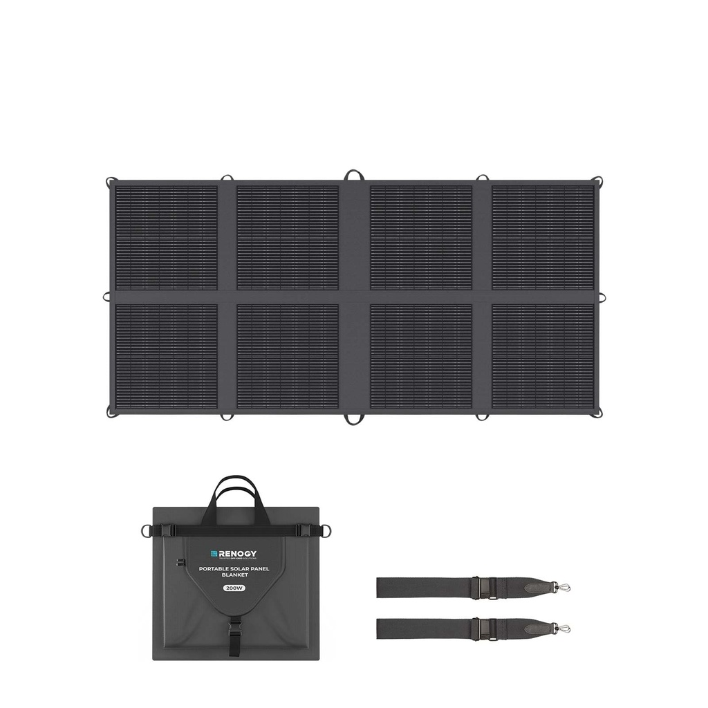 Renogy Portable Solar Panel, 200W N-Type Foldable Solar Blanket, 25% High Efficiency, Lightw