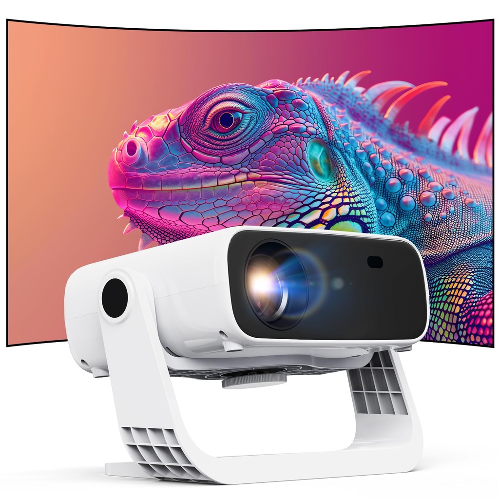 2025 New Smart Projector Built-in Apps, Android 14, Native 1080P 4K Supported WiFi 6 Bluetoo