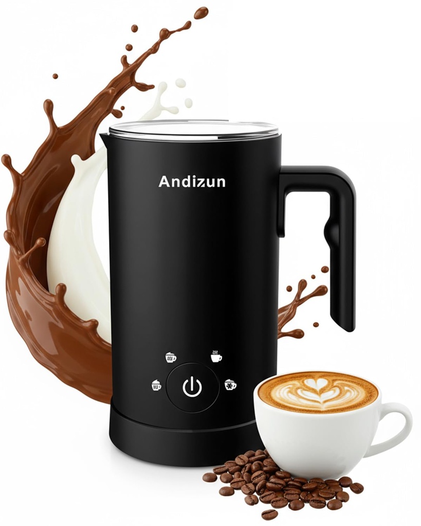 Andizun Milk Frother Electric, 4-in-1 Automatic Milk Steamer and Frother, Hot Chocolate Vel