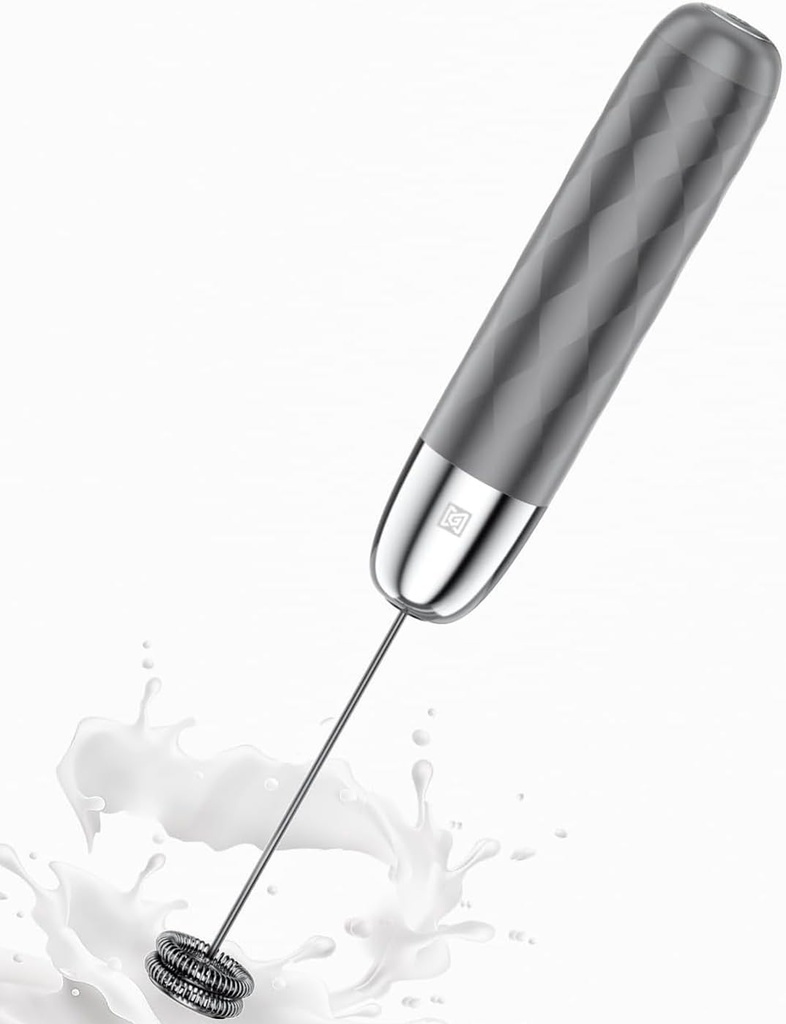 Maestri House Rechargeable Milk Frother, Handheld Electric Foam Maker Detachable Stainless