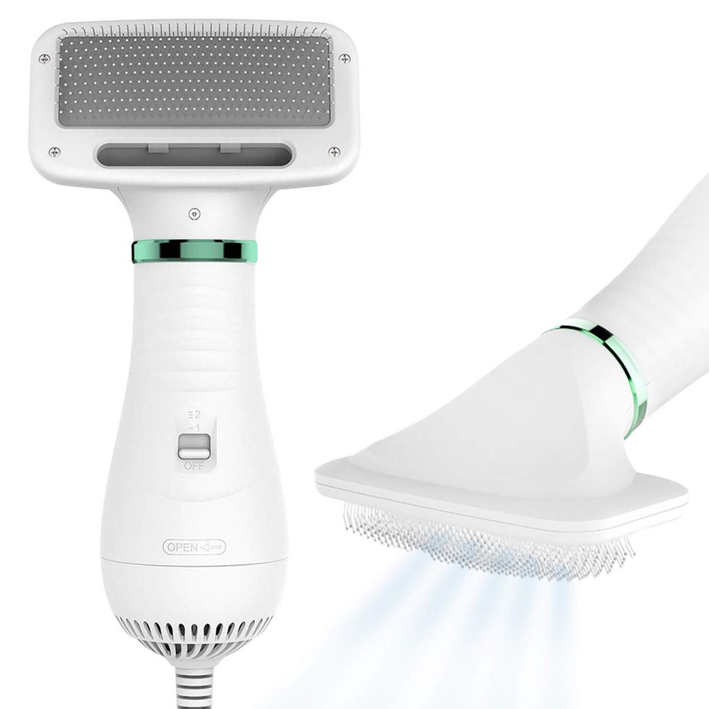 Dog Hair Dryer | 2 in 1 Pet Groomer with Slicker Brush | Adjustable Temperature, Portabale,