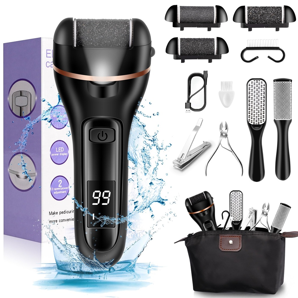 Electric Foot File, Ratukall Hard Skin Remover, Rechargeable Waterproof Callus Remover Pad