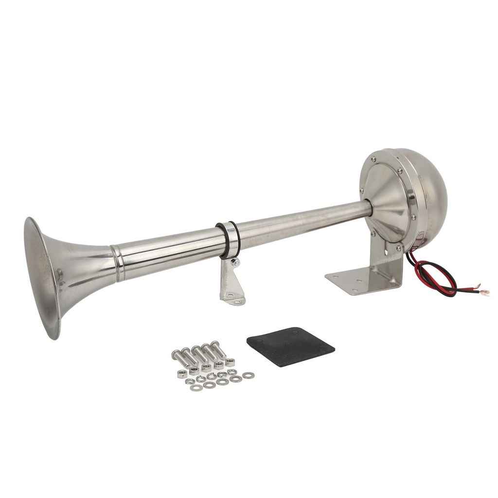 Single Trumpet Horn Marine Air Horn 328DB 30W 12V Air Horn Kit Boat Horn Truck Horn Stainle