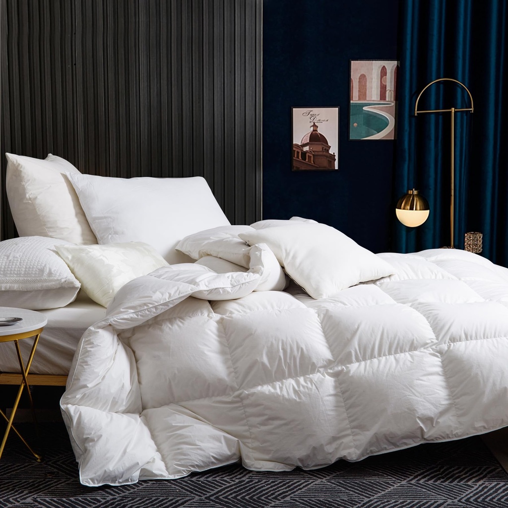 BedFabtasy Luxury Double Size Duvet 12 Tog Goose Feathers Down Duvet, Heavyweight