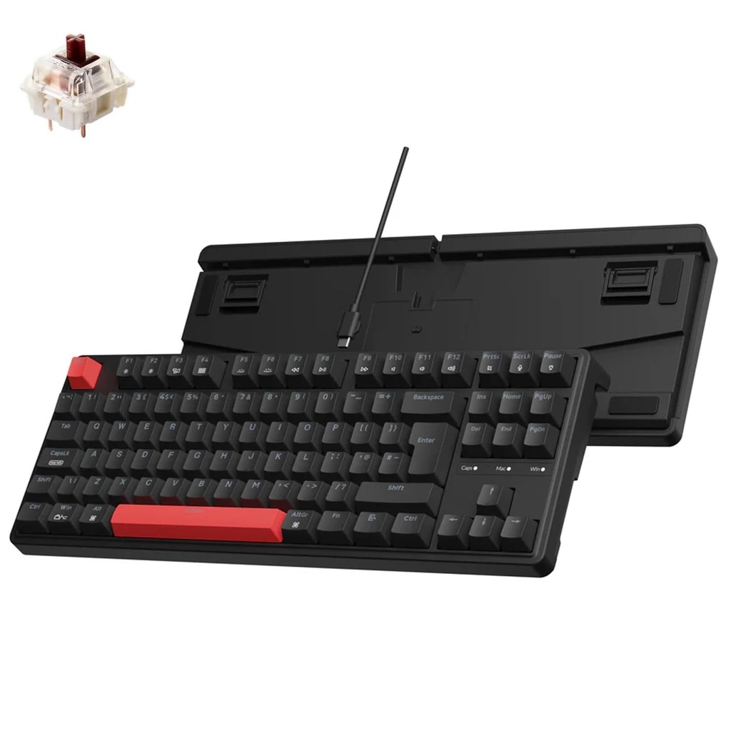Keychron C3 Pro Custom Gaming Keyboard ISO UK Layout, QMK Programmable 87 Keys Compact TKL