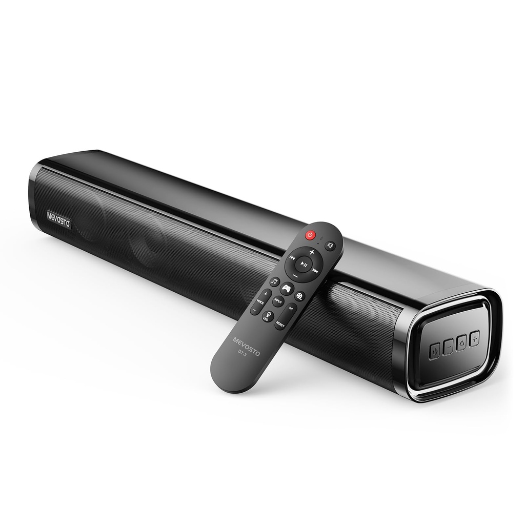 MEVOSTO Soundbar, 2.1CH Mini Sound Bar for TV with Subwoofer, 60W Computer PC Speaker, BT