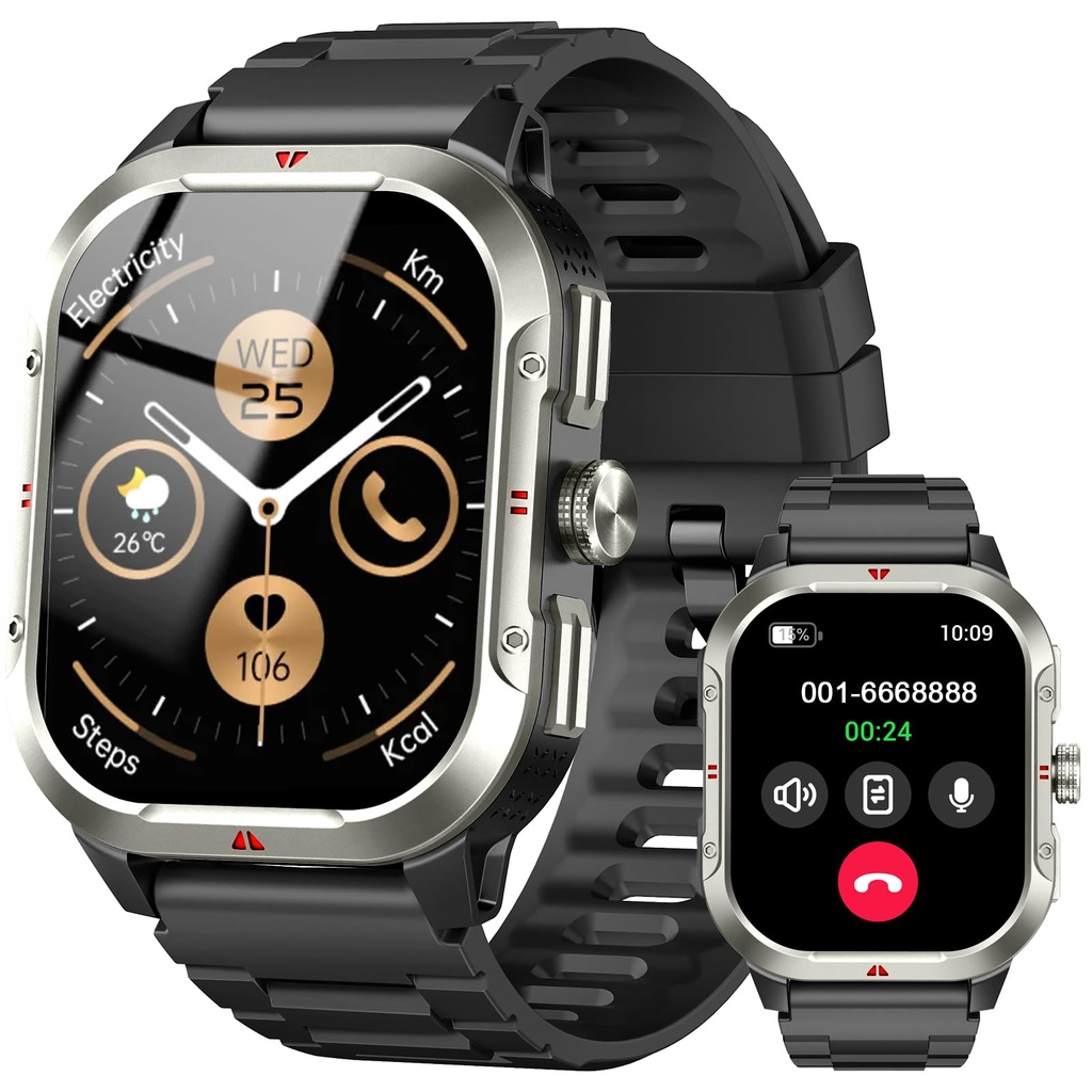 Smart Watch for Men GPS, 2.06"HD Screen Military 2026 New Fitness Watch Answer/Make Call wit