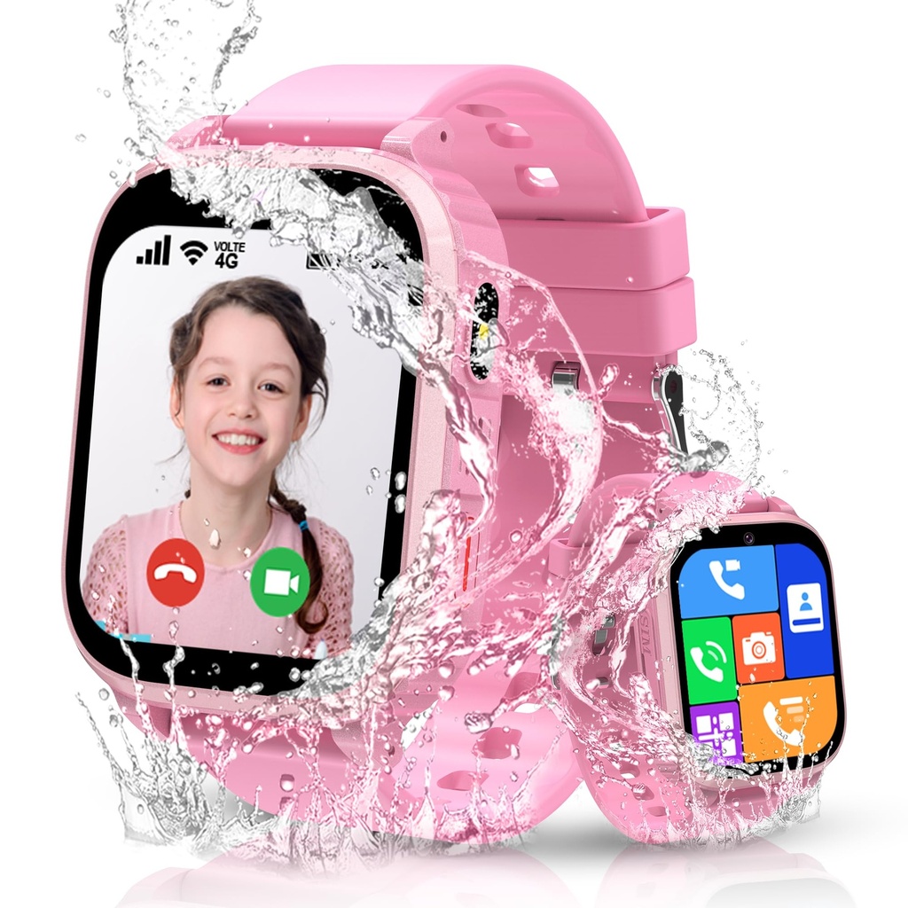 Kesasohe 4G Kids Smart Watch Boys Girls, Smart Watch for Kids GPS Tracker Phone with Video Call