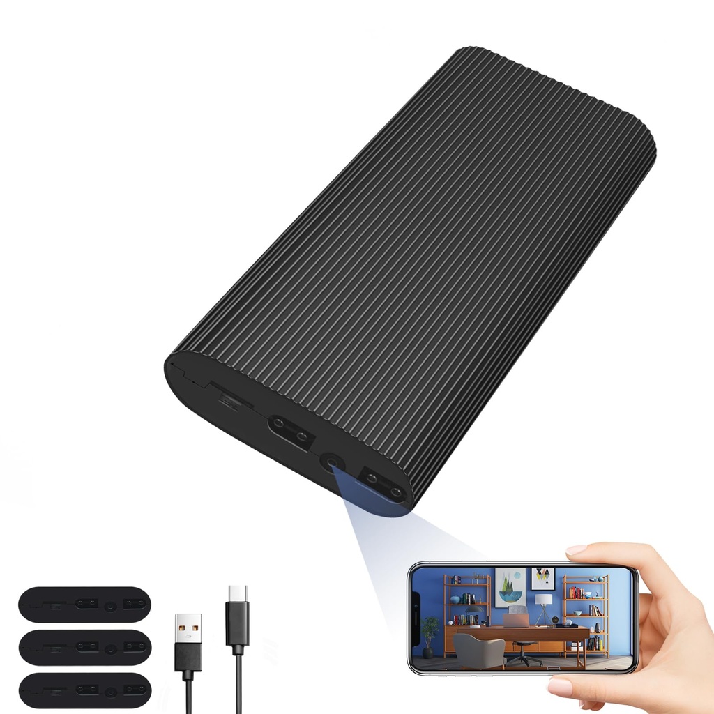 RUMUCF WiFi Power Bank Camera HD 1080P Video Recorder with Motion Detection, Loop Recording,