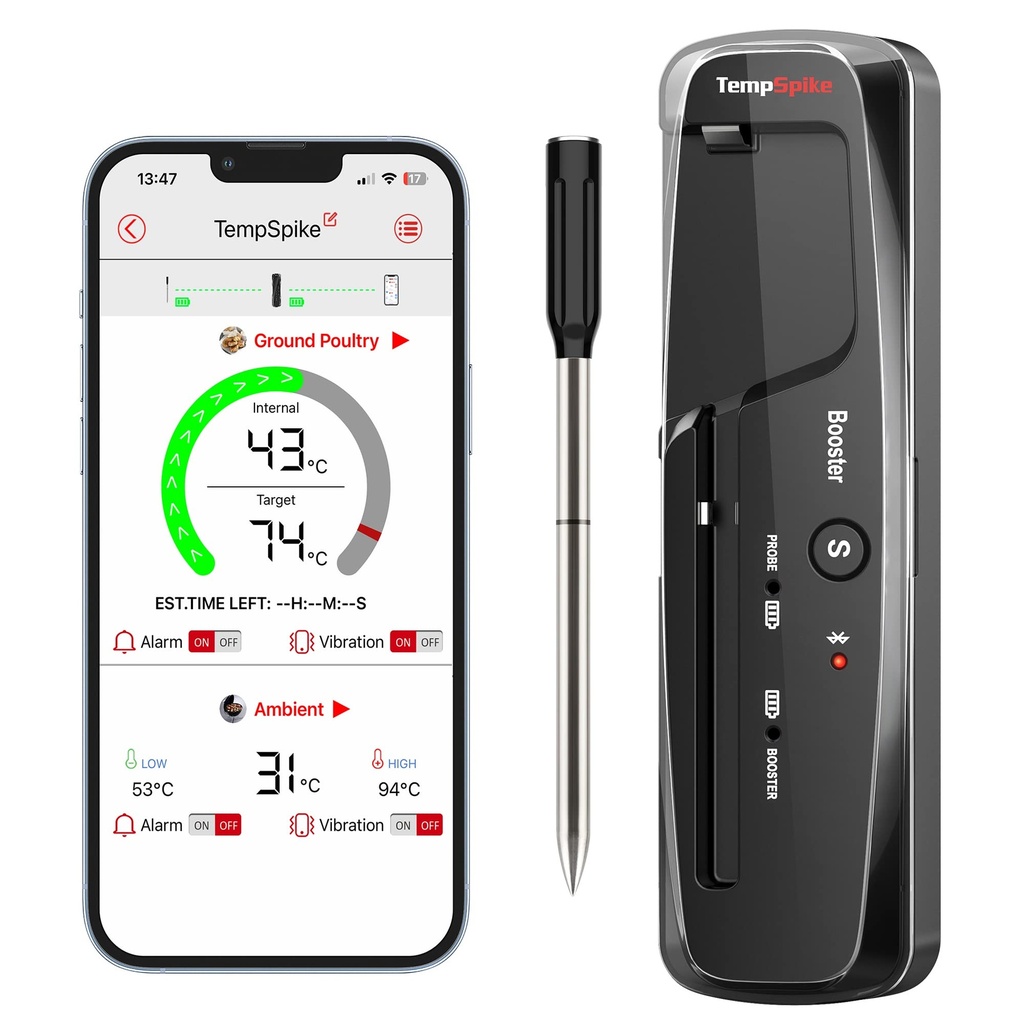 ThermoPro TempSpike 150M Wireless Meat Thermometer Grilling Bluetooth Meat Thermometer