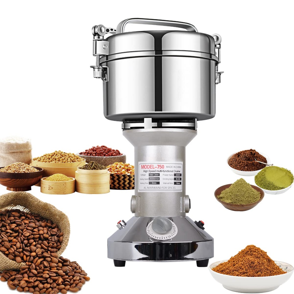 LEJIEYIN Grain Mill Electric 750g Electric Mill Stainless Steel Graingrinder & Commercial M