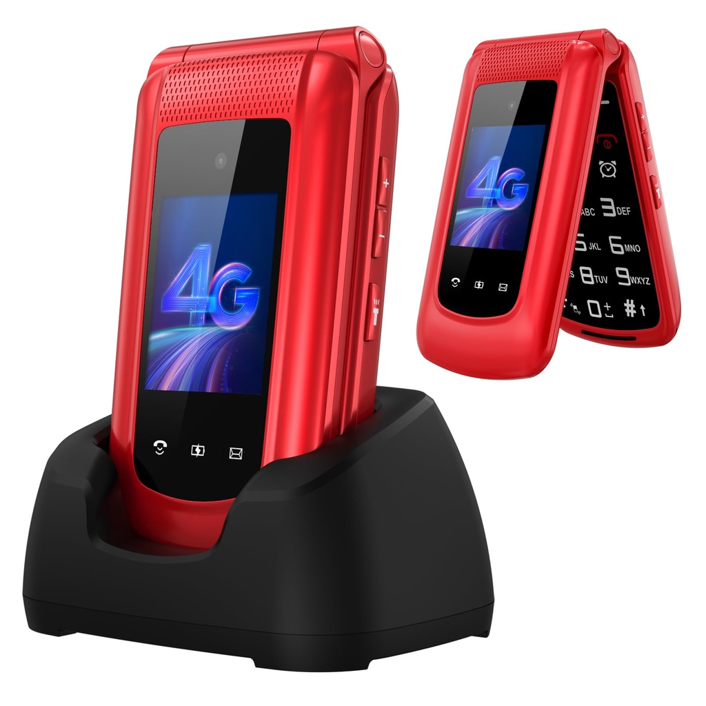 uleway 4G Big Button Mobile Phone for Elderly Sim Free Unlocked Simple Senior Flip Mobile P