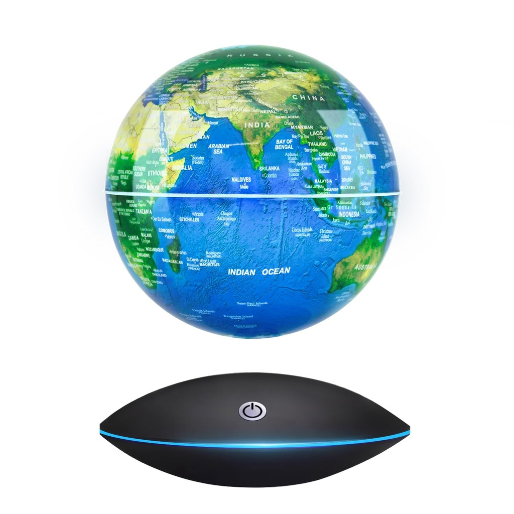 Dracarys Magnetic Levitation Floating Globe, 6 Inch Rotating World Map, Anti Gravity Globe