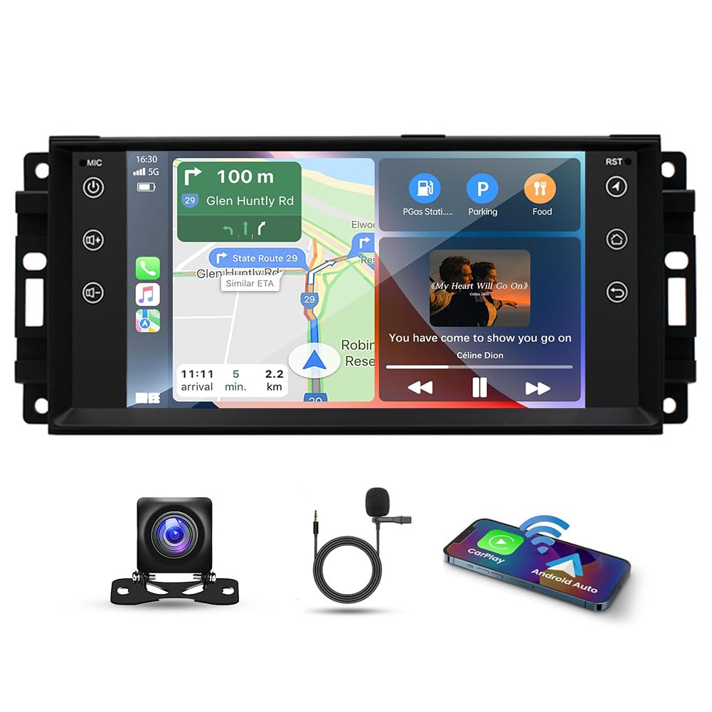 4G+64G Android 13 Car Stereo for Jeep Wrangler 2007-2017, 7 Inch IPS Touch Screen 2 Din Car