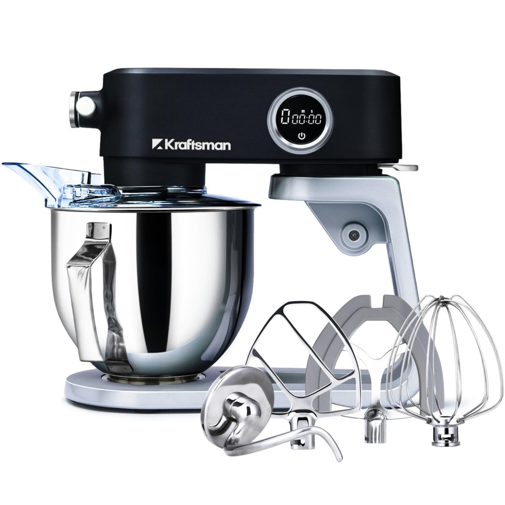 Kraftsman Full Metal Stand Mixer, 5L Kitchen Food Mixer for Baking with Stainless Steel