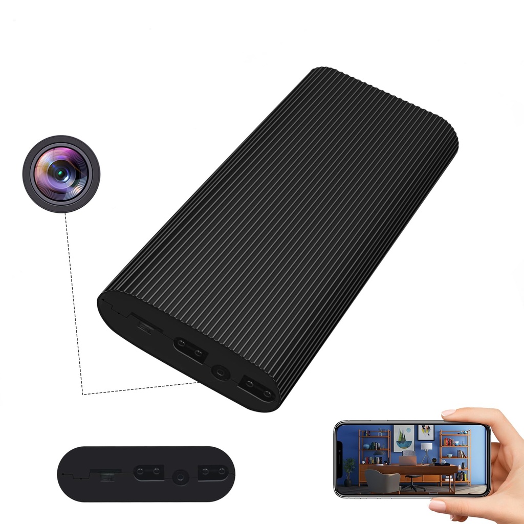 RUMUCF WiFi Power Bank Camera HD 1080P Video Recorder with Motion Detection, Loop Recording