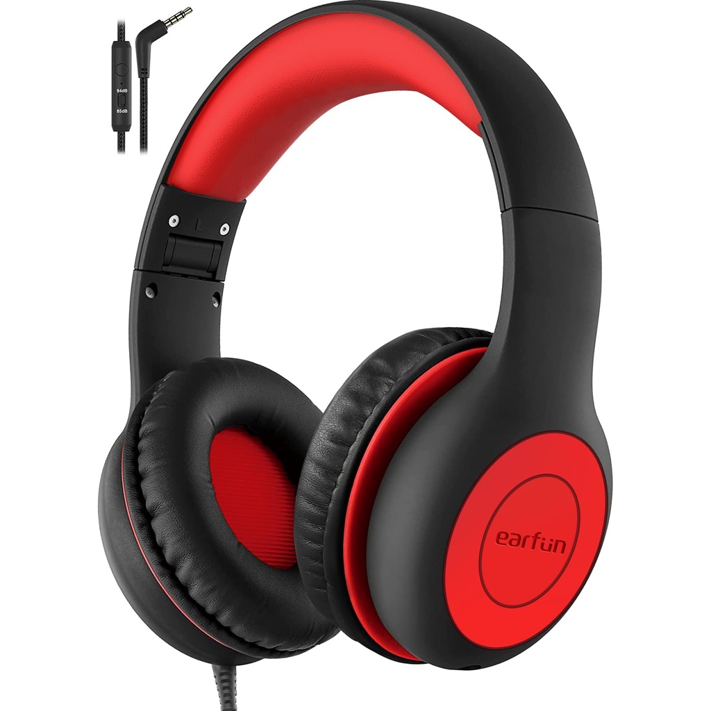 EarFun Kids Headphones, Foldable Headphones for kids, 85/94dB Volume Limiter, Sharing Funct