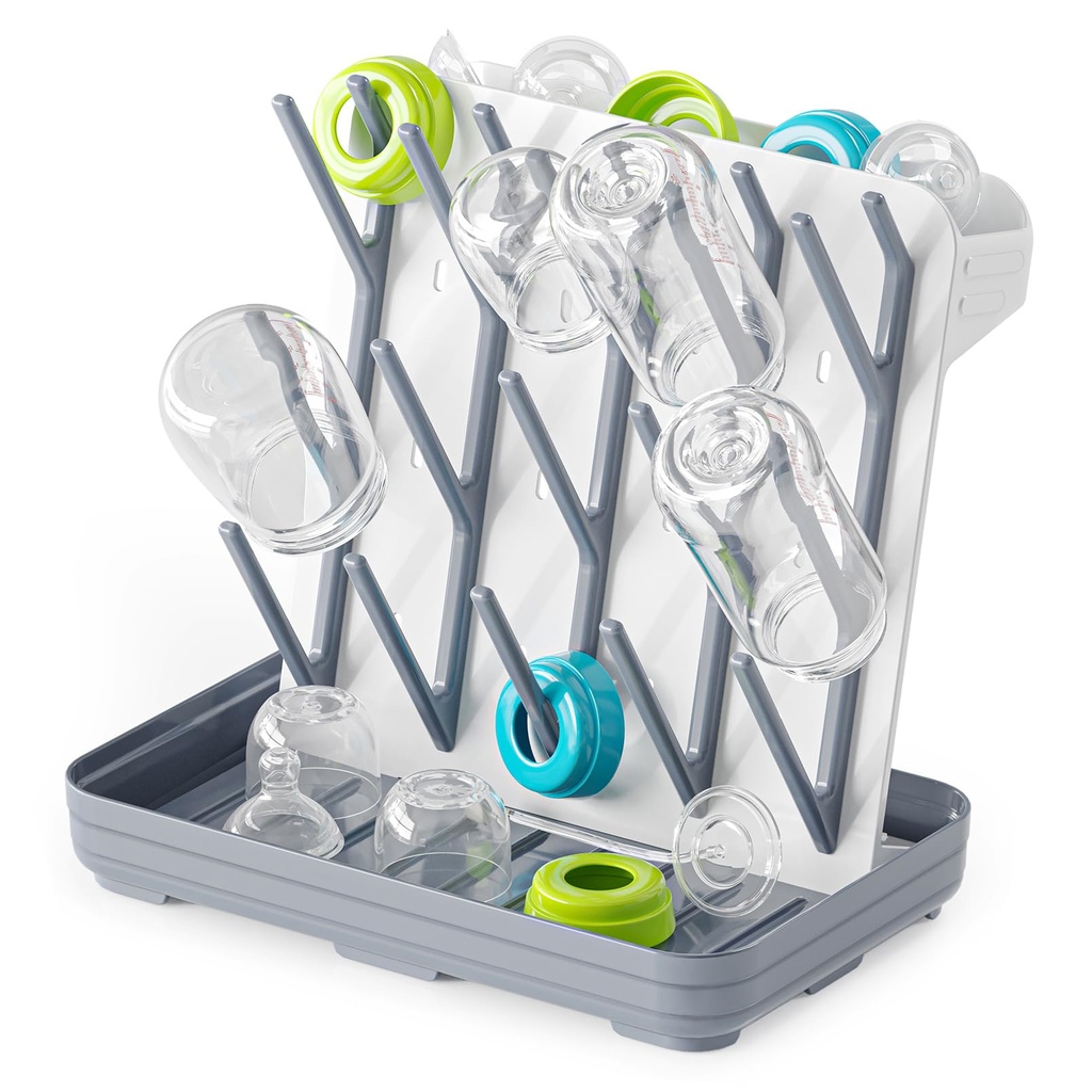 SpaceAid Baby Bottle Drying Rack with 20 Hooks, Space Saving Kitchen Bottles Rack Dryer, Ve