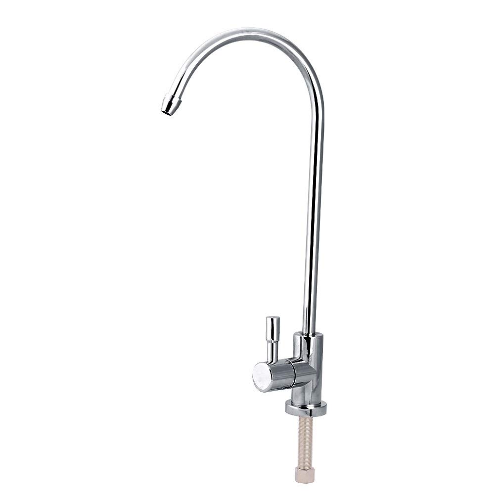 Nikou Faucet Tap, 1/4'' Stainless Steel Kitchen Sink Faucet Tap Chrome Reverse Osmosis RO D