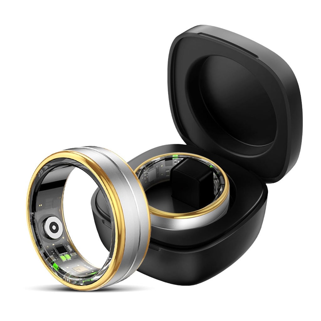 findtime Smart Ring for Men Women Gold Fitness Ring Android iOS Fitness Tracker Heart Rate