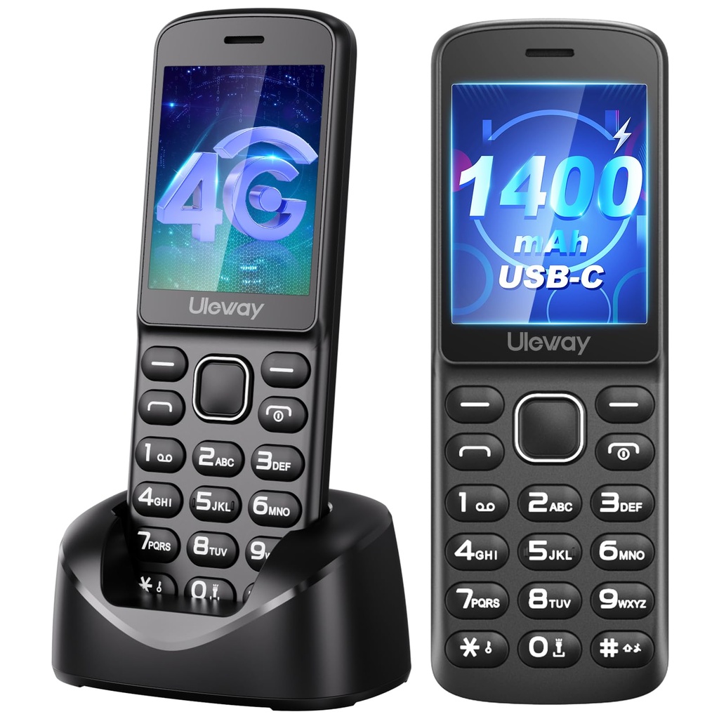 Tosaju 4G VoLTE Feature Phone Unlocked Simple Basic Home Phone 1400 mAh Long Battery Life B