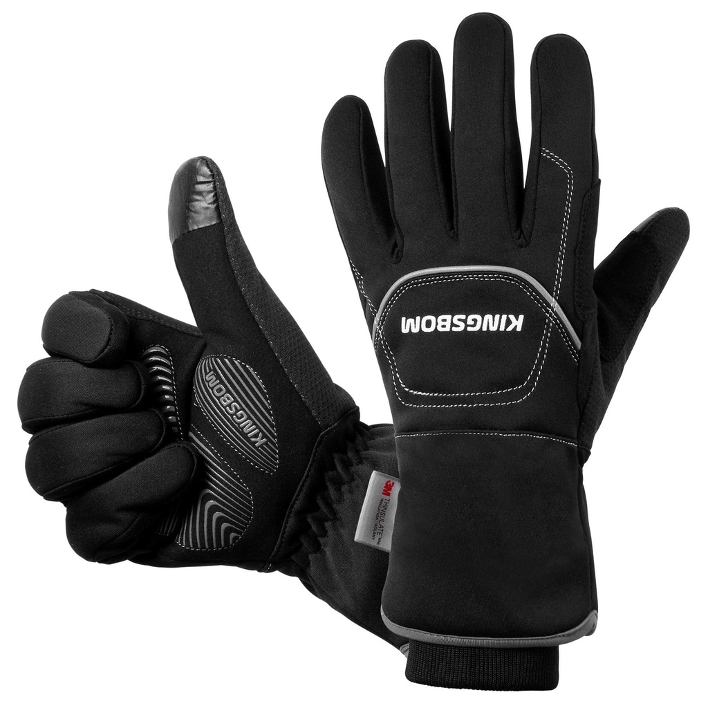 KINGSBOM White Colour, Waterproof & Windproof Thermal Gloves - 3M Thinsulate Winter Touch Scree