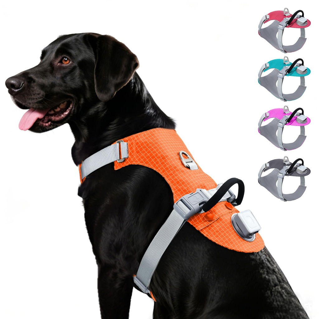 Taglory LED Dog Harness with AirTag Holder, No Pull Light Up Dog Vest for Night Walking, US