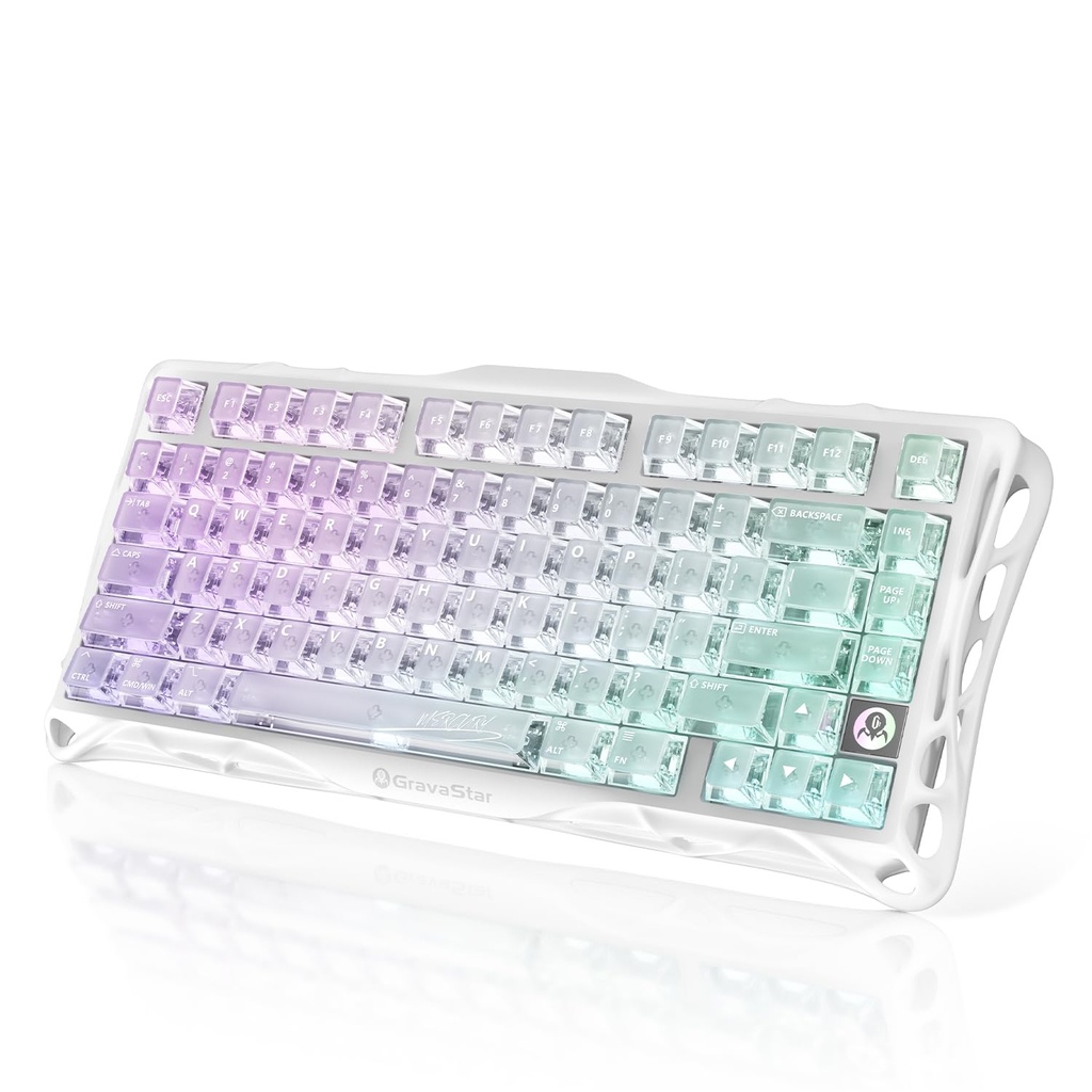 GravaStar Mercury K1 Lite 75% Gaming Keyboard, 2.4GHz/BT/Wired Tri-Mode Wireless Keyboard, G