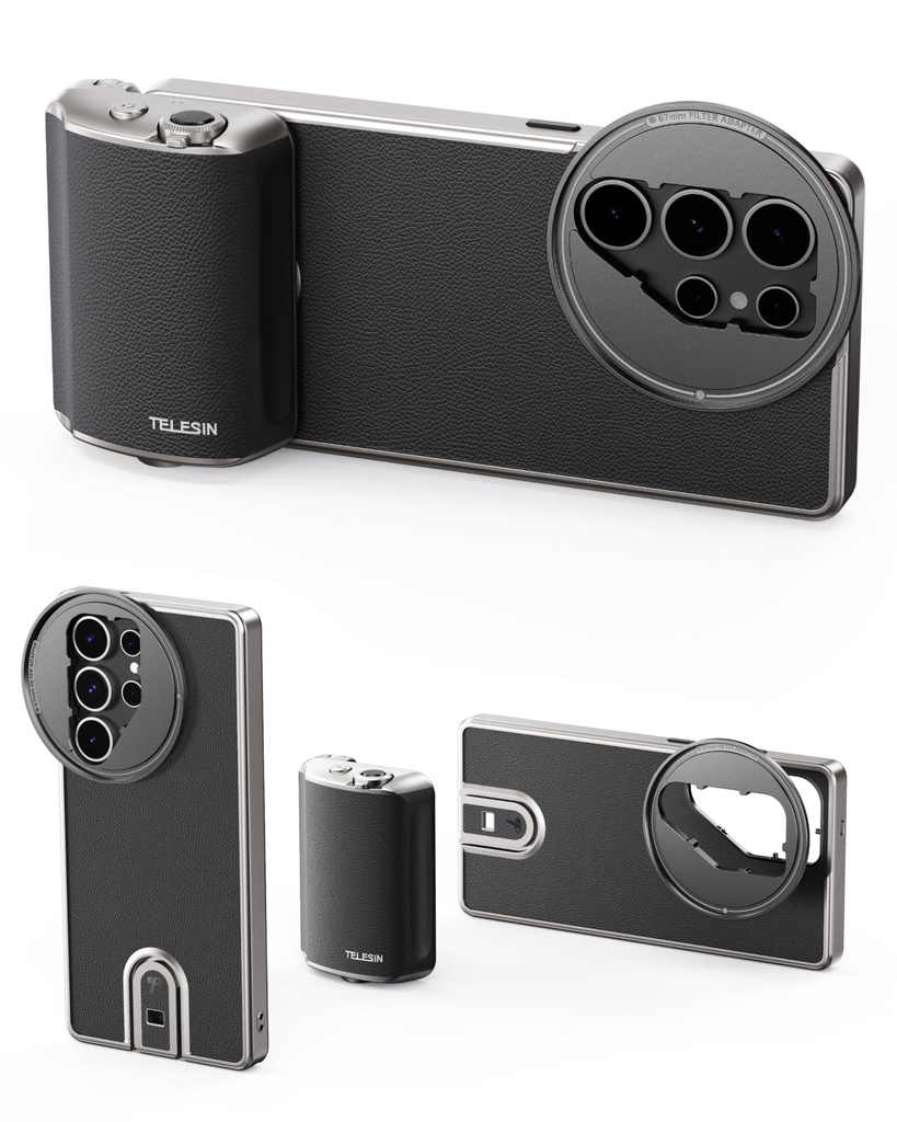 TELESIN Fun Shot Mastergrip Phone Camera Grip Built-in 300mAh Battery Compatible for Samsung