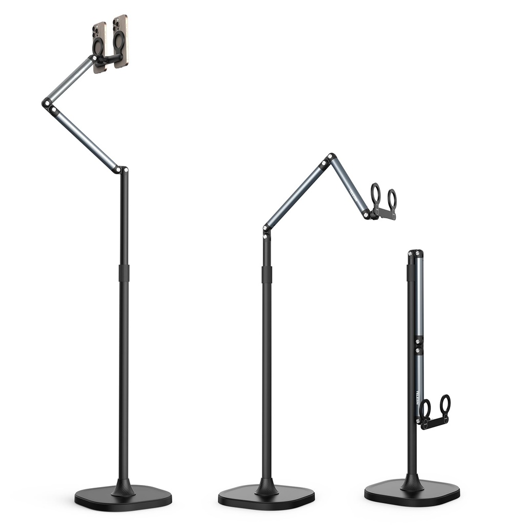 TELESIN Heavy Duty Tablet Floor Stand with Magnetic & Dual-Position Bracket Adjustable