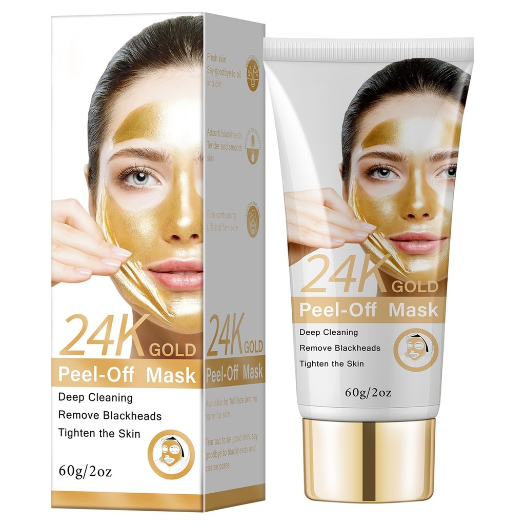 24K Gold Peel Off Mask for Women and Men, Blackhead Remover Mask, Peel Off Face Masks Skincare