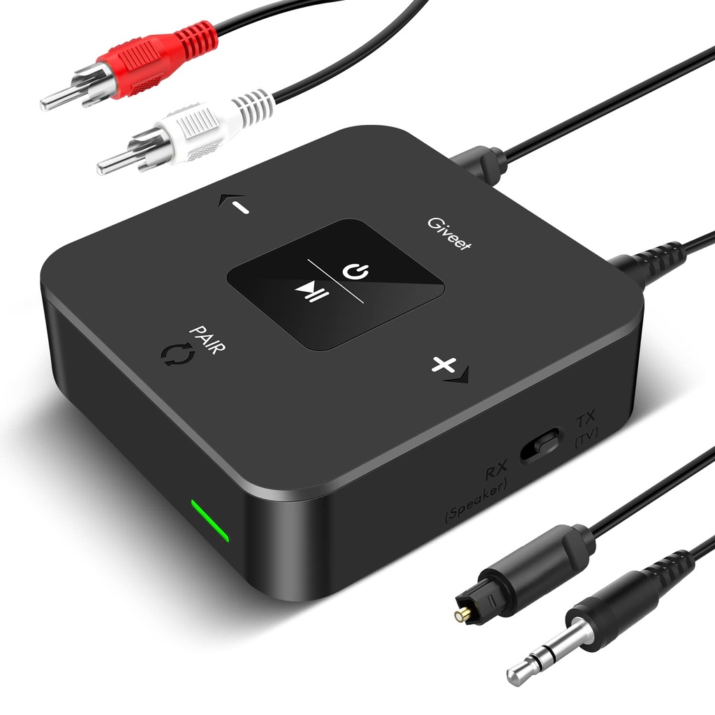 Giveet Bluetooth Transmitter Receiver for TV to Headphones, 2-in-1 Bluetooth V5.0 Adapter w