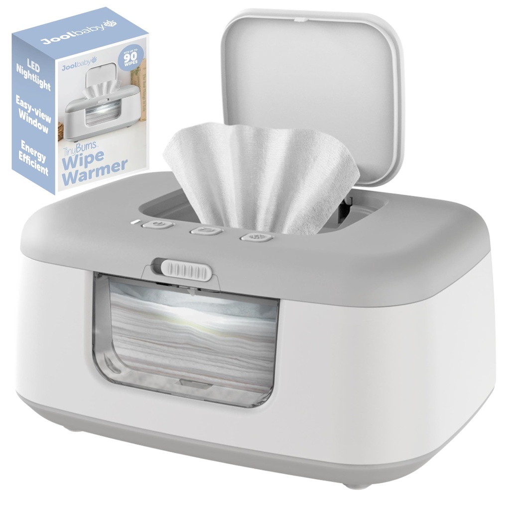 Jool Baby TinyBums Baby Wipe Warmer & Dispenser with LED Changing Light & On/Off Switch (Gr
