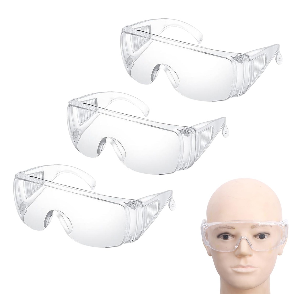 Doukesh 3 PCS Safety Glasses Protective Glasses Anti-Fog Safety Goggles Clear Safety Glasse