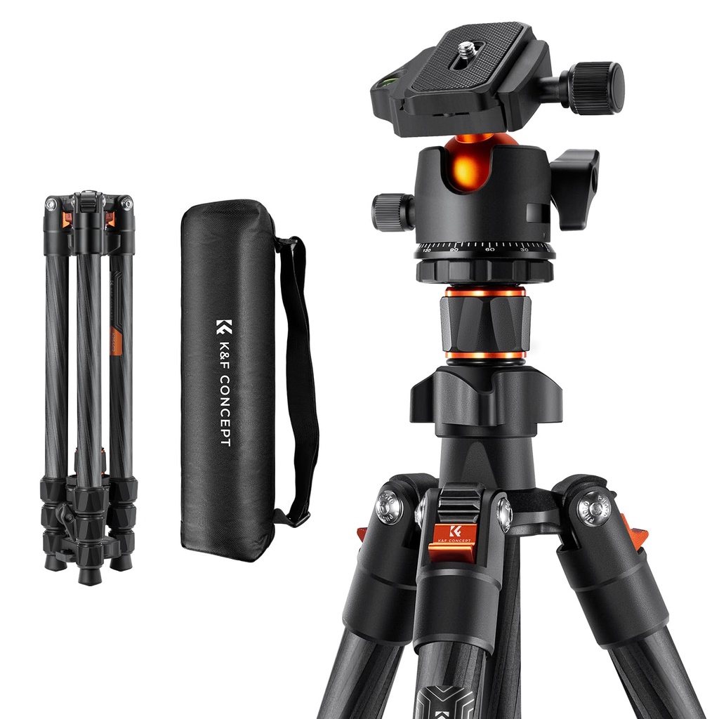 K&F Concept Carbon Fibre Tripod 64" height/Load 8kg