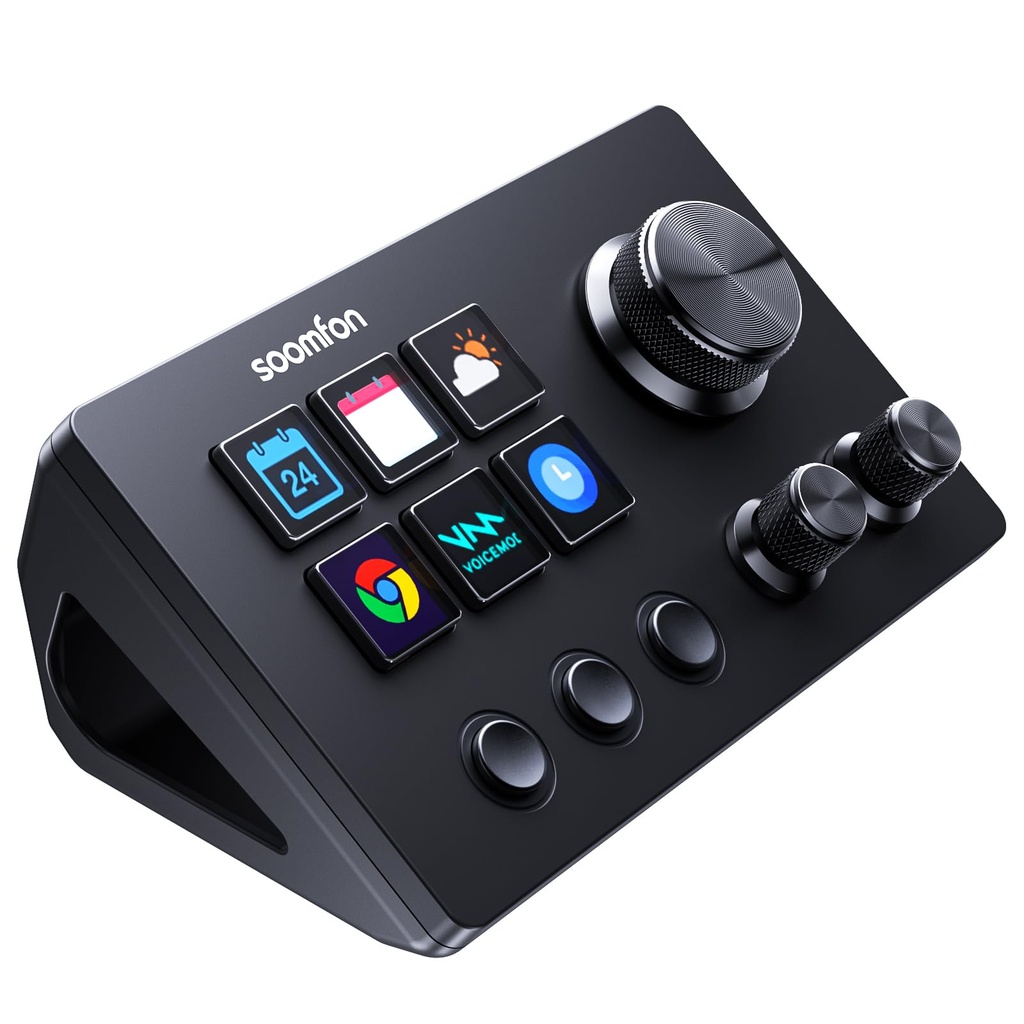 SOOMFON Stream Controller SE Deck with 6 Macro Keys and Dashboard, Customizable LCD Buttons