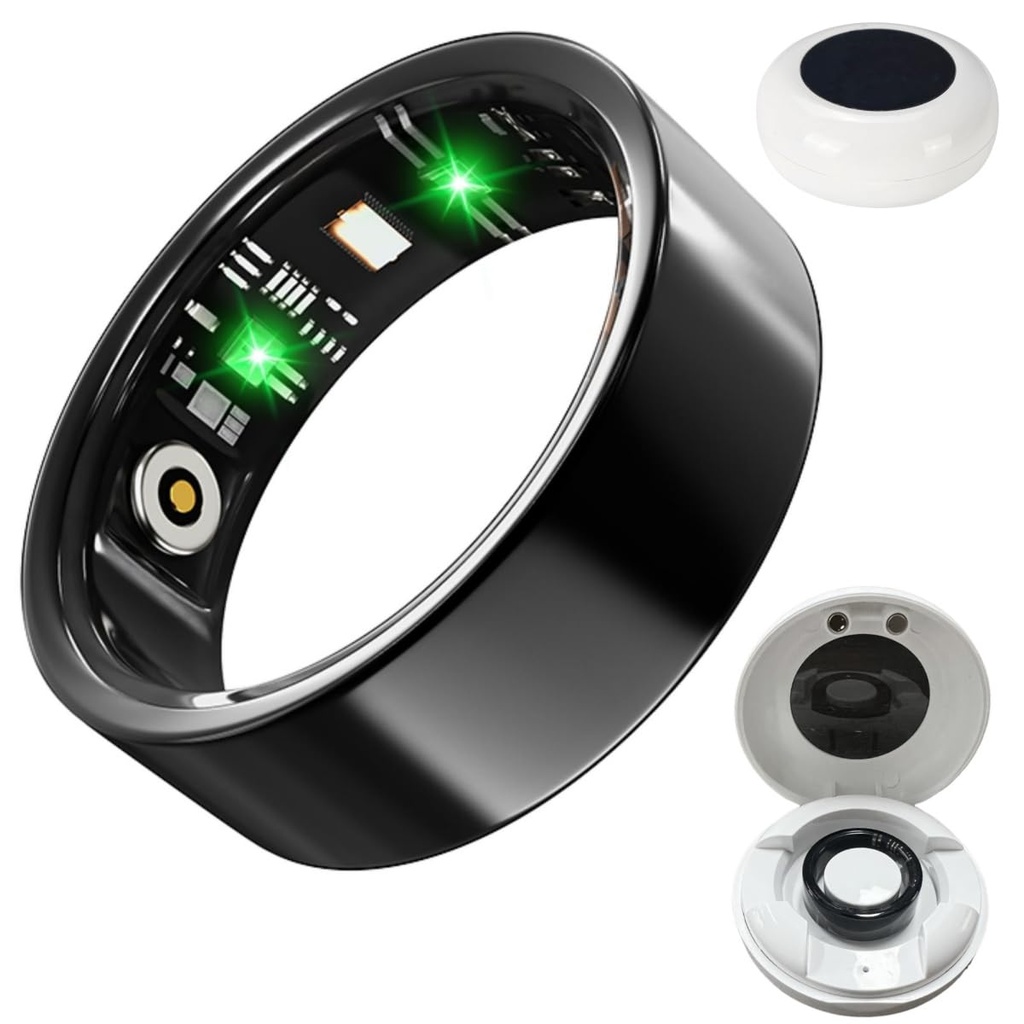 Hoorawwi Smart Ring, Bluetooth Health Tracker Smart Ring for Men Women Large Fitness 