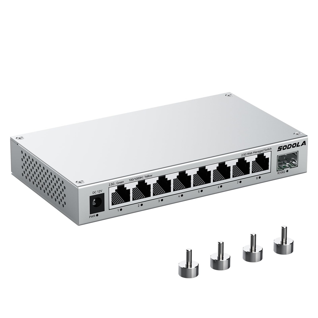 SODOLA 9 Port 2.5Gb Easy Web Managed Network Switch