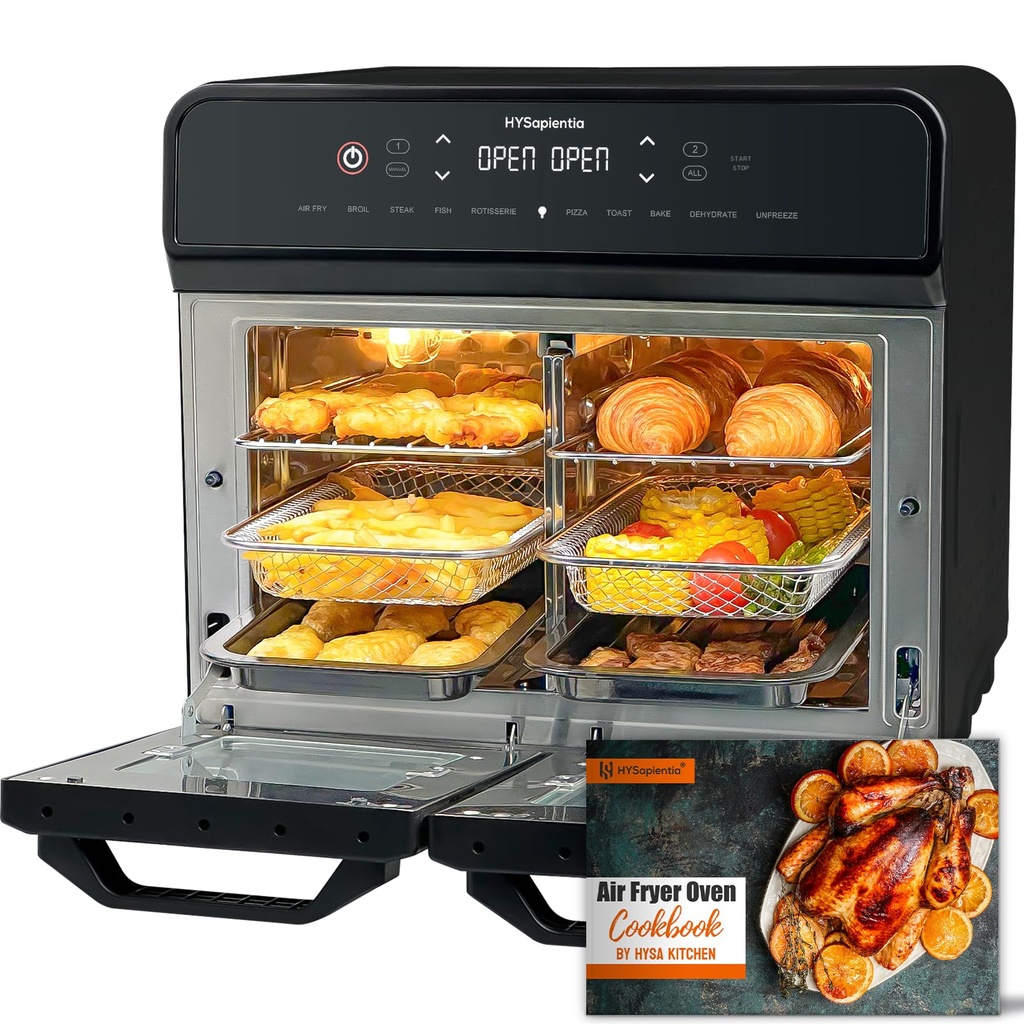 HYSapientiaÃ‚Â® 22L Dual Zone Air Fryer Oven With Rotisserie,Large Double Air fryers Mini O