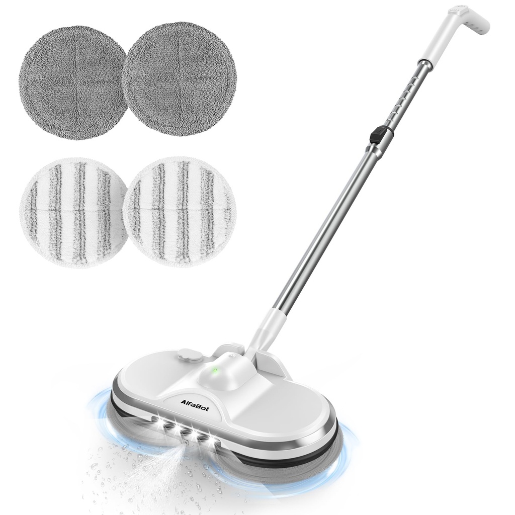 Cordless Electric Mop for Floor Cleaning, AlfaBot WS-24 Electric Spin Mop, Electric Mop 