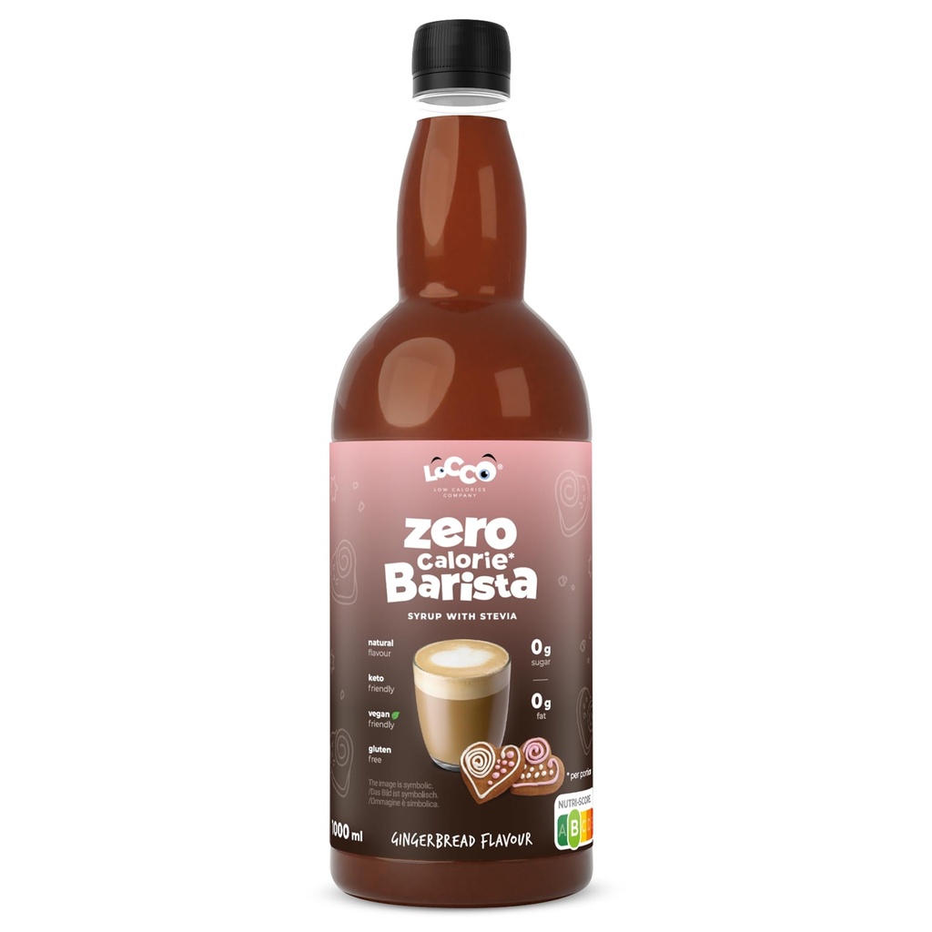 LoCCo Zero Calorie Barista Coffee Syrup with Stevia Ã¢Â€Â“ Sugar Free, Keto Friendly (Ginge