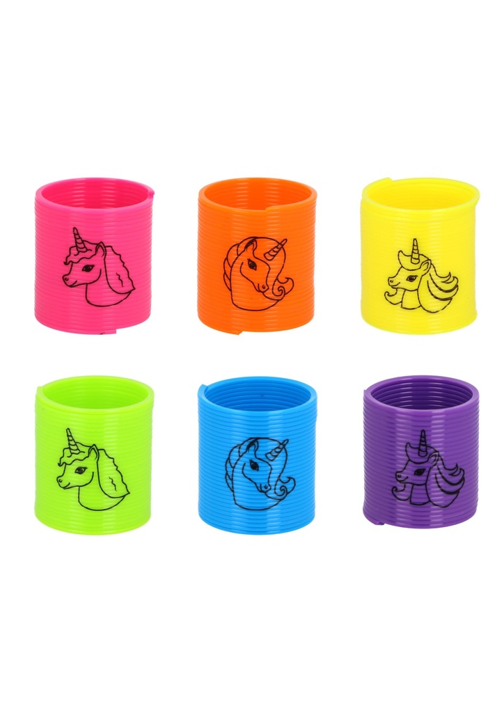 HENBRANDT 24 x Mini Unicorn Magic Spring for Kids 6 Assorted Colours Mini Spring Toys Party