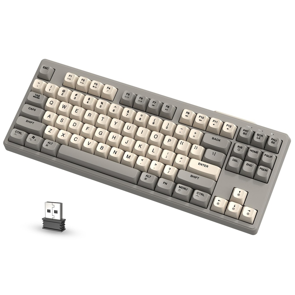 ATTACK SHARK M87 80% Wireless Gaming Keyboard, 87 Keys TKL LED Mechanical Feeling SA PBT Keyboard
