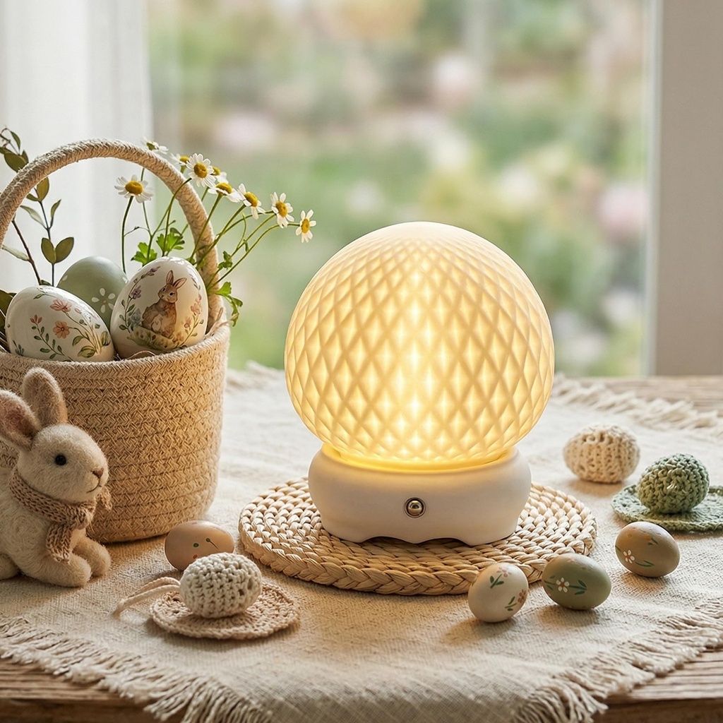 JHY DESIGN Ceramic Spherical Decorative Table Lamp 15cm H Rechargeable Lantern Dimmable Touch