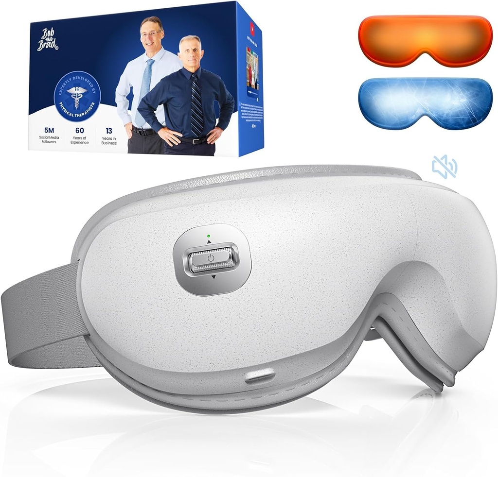 Ultra Quiet Eye Massager with Heat & Cooling Gel Mask, Bob and Brad Zero Pro Heated Eye Mass