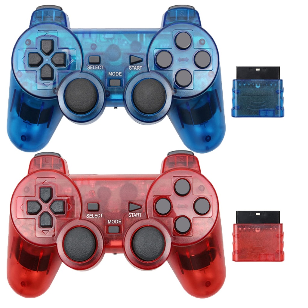 Hovlian Wireless Controller for PS2,Built-in Dual Vibration 2.4G Gamepad Joystick Compatible