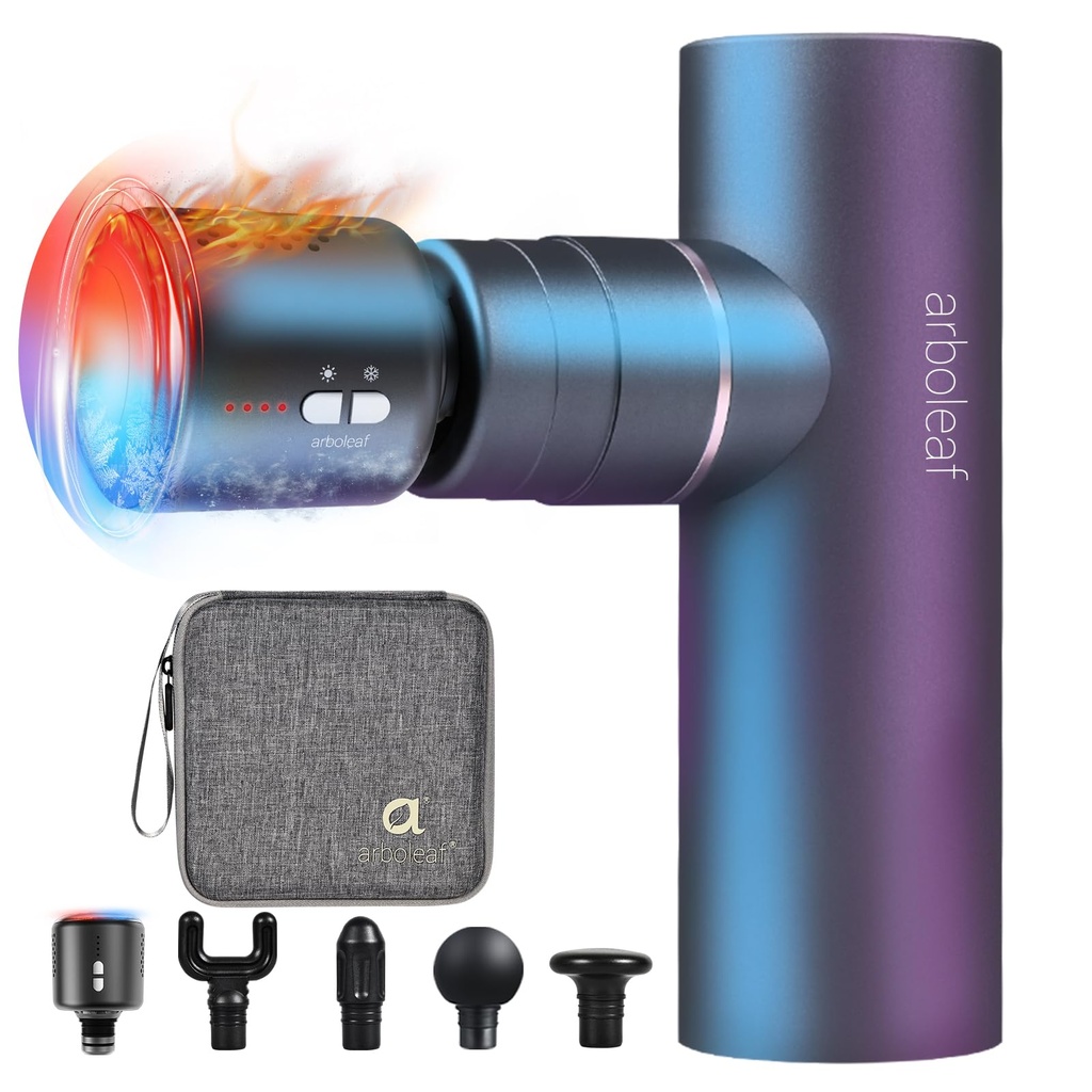 Massage Gun with Heat and Cold, arboleaf Mini Massage Gun Deep Tissue Heat Muscle Massage Gu